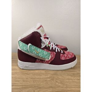 Nike Air Force 1 High Christmas Sweater Men's Shoes Size 10 Navidad Xmas